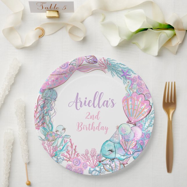 Prato De Papel Under the Sea Animals Custom Paper Plates (Casamento)
