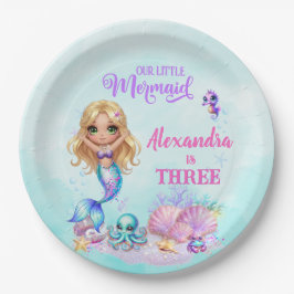 Prato De Papel Under the Sea - Splish Splash - Mermaid Birthday