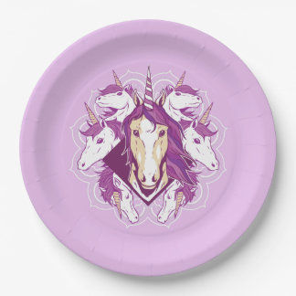 Prato De Papel Unicorn Mandala