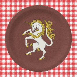 Prato De Papel Unicorn Rampant