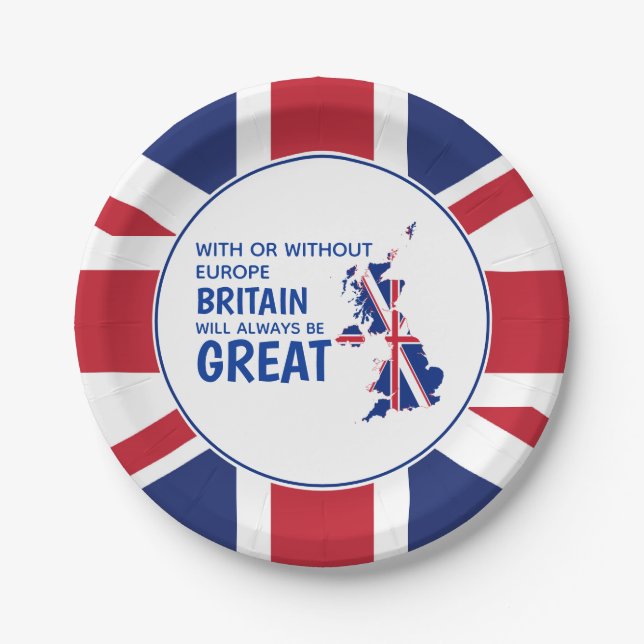 Prato De Papel Union JACK Brexit Grã-Bretanha Sempre Excelente (Frente)