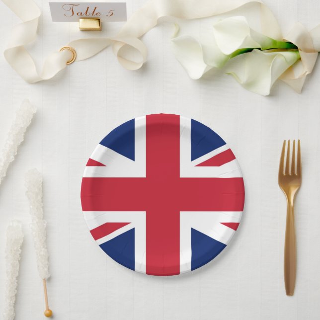 Prato De Papel Union Jack British Flag UK (Casamento)