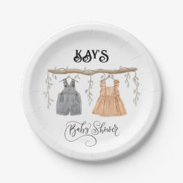 Prato De Papel Unisex Twins Greenery Chá de fraldas Floral