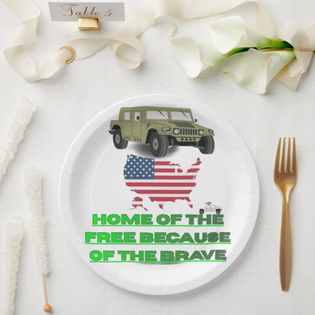 Prato De Papel Unstoppable veterans (Casamento)