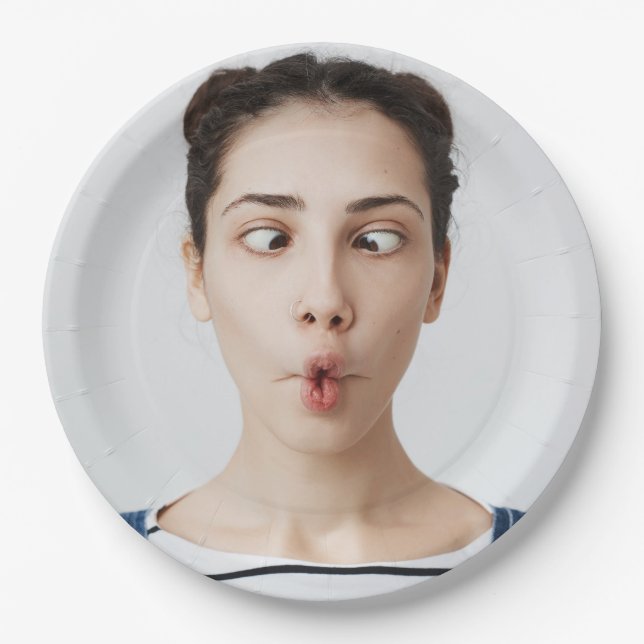 Prato De Papel  Upload Your Funny Photo Selfie Party  (Frente)