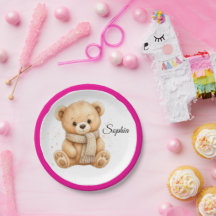Ursinho de Água-forte de Inverno Rosa Cute Anivers