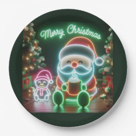 Prato De Papel Ursinho de Papais noeis Feliz de Natal