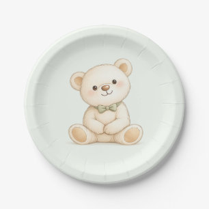 Prato De Papel Urso de Água-marinha Verde Sage
