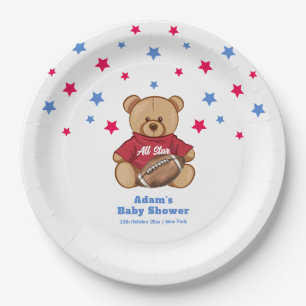 Prato De Papel Urso de pelúcia All Star Futebol Esporte Churrasco