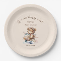 Urso de pelúcia podemos esperar chá de fraldas