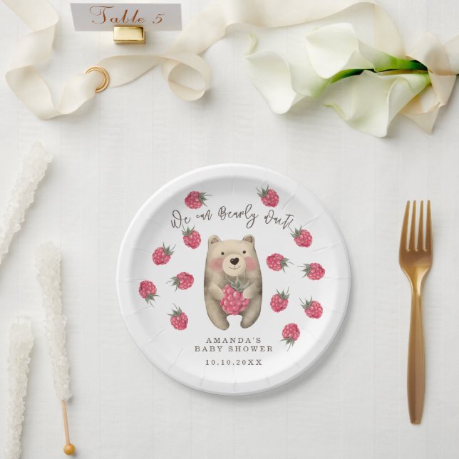 Prato De Papel Urso - mal podemos esperar pelo chá de bebê (Casamento)