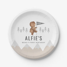 Prato De Papel Urso Monta Primeiro Aniversário