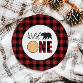 Prato De Papel Urso Selvagem de Plaid de Búfalo de Papel de Anive