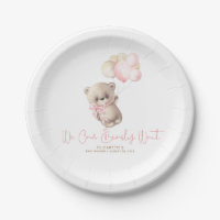 Urso Vermelho Castanho e Chá de fraldas Rosa