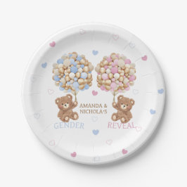 Prato De Papel Ursos de Teddy Chá Revelação do Gênero