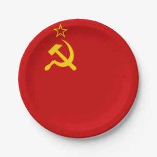 Prato De Papel URSS União Soviética Comunista Foice e Martelo