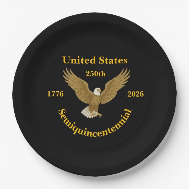 Prato De Papel USA 250 Elegant Black Paper Plates (Frente)