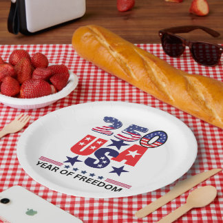 Prato De Papel Usa 250th anniversary patriotic 4th of July 