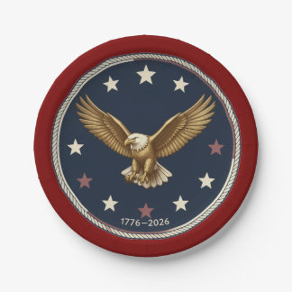 Prato De Papel USA 250th Annivesary Round Paper Plates