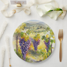 Prato De Papel Uvas da Vinha Rústica Limões Itália Casamento