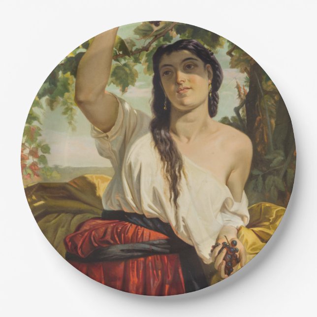 Prato De Papel Uvas-Picante (Colheita de Verão) (Frente)