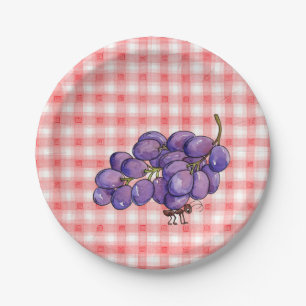 Prato De Papel Uvas piquenique
