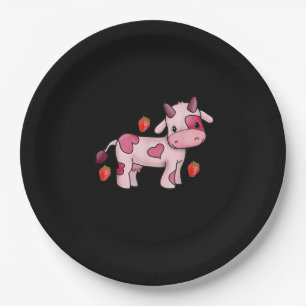 Prato De Papel Vaca de Morango, Gelada Rosa