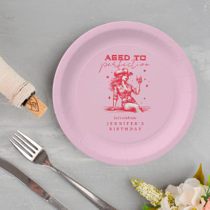 Prato De Papel Vaca Rosa Velhinha à Festa de aniversário de Perfe