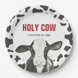 Prato De Papel Vaca sagrada, eu sou um aniversário de estampa de 