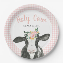 Prato De Papel Vaca sagrada sou um papel de aniversário floral de