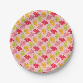 Prato De Papel Vacas Gummy Frutas Tropicais Rosa