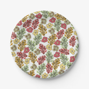 Prato De Papel Valencia Espanhol Floral e Vinhas
