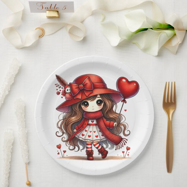 Prato De Papel Valentine de Anime  (Casamento)