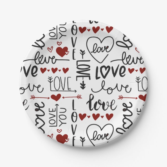 Prato De Papel Valentines Day (Frente)