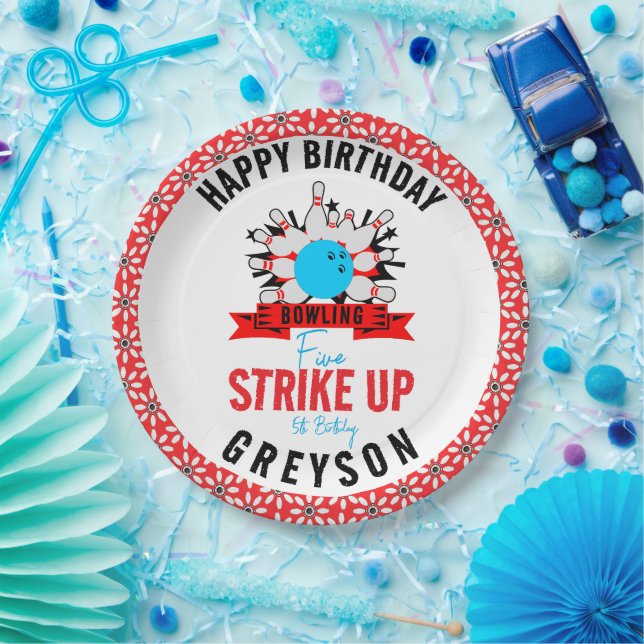 Prato De Papel Vamos Bowl! Boliche de Festa de aniversário para c (Festa)
