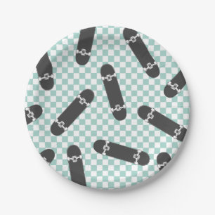 Prato De Papel Vamos de skate chute-o no aniversário