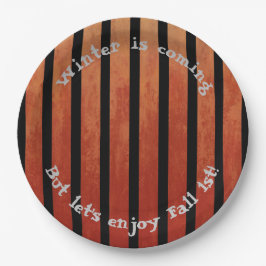 Prato De Papel Vamos desfruta de queda de cor laranja preto risca