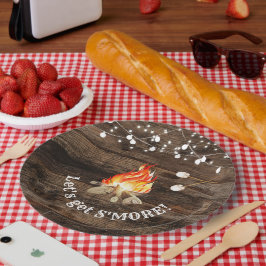 Prato De Papel Vamos do Partido Bonfire Get S'more