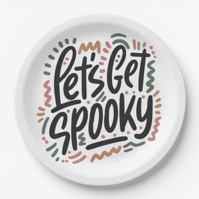 Prato De Papel Vamos ficar assustados! (Frente)