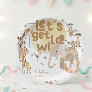 Prato De Papel Vamos ganha aniversário de criança de safari selva