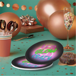 Prato De Papel Vamos Nu Louco Noturno De Pé Néon