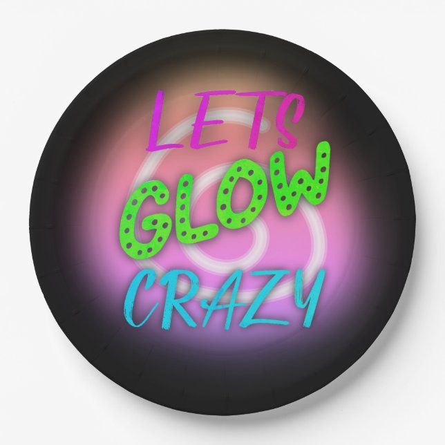 Prato De Papel Vamos Nu Louco Noturno De Pé Néon (Frente)