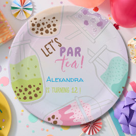 Prato De Papel Vamos par-tea chá de bolhas de aniversário