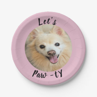 Prato De Papel Vamos, Paw-ty! Cachorro Personalizado