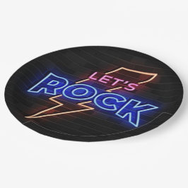 Prato De Papel Vamos Rock Lightning Bolt