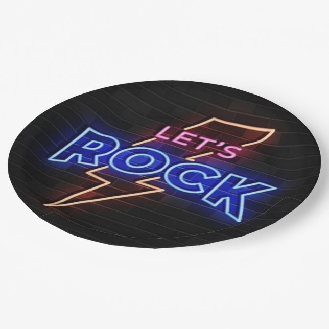 Prato De Papel Vamos Rock Lightning Bolt (Inclinado)