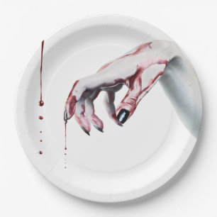 Prato De Papel Vampiro de sangue do Zombie Plate de 9 pol.
