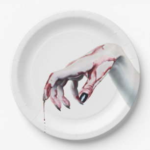 Prato De Papel Vampiro de sangue do Zombie Plate de 9 pol.