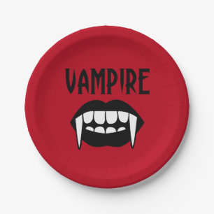 Prato De Papel Vampiro Vermelho Spooky Halloween