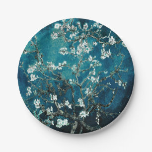 Prato De Papel Van Gogh Almond Blossoms Dark Teal